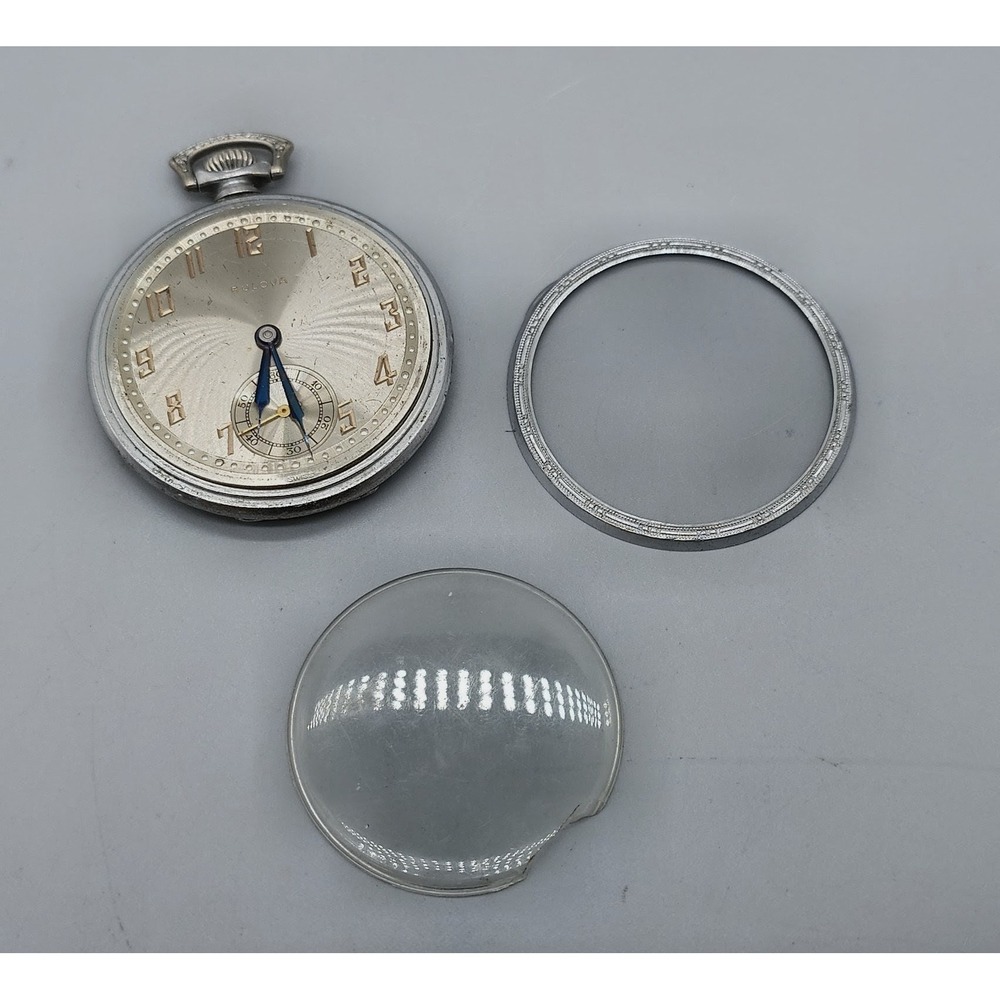 Bulova Pocket Watch 43mm *AS IS, FOR PART ONLY*